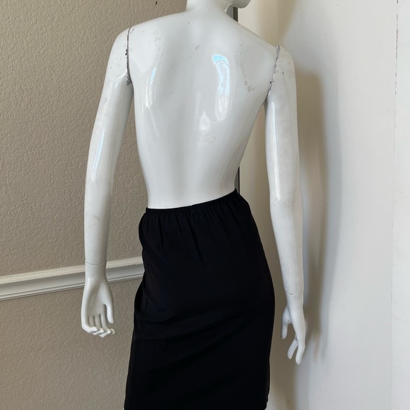 LOYD/FORD NEW! Vintage! Black Sheer Silk Pull On Skirt w/ Silver Lace Lining 4 - Picture 5 of 7